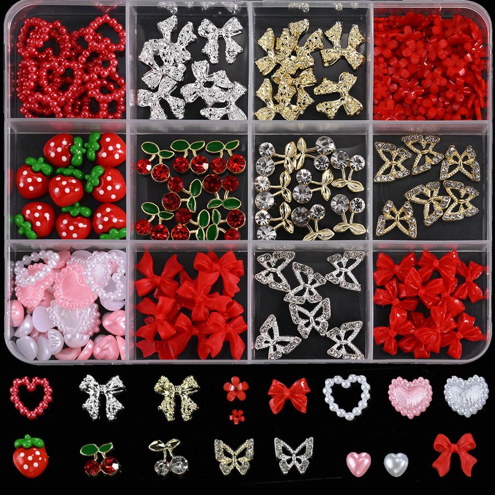 Smíšené 3D pryskyřičné mašličky ozdoby na nehty růžové/bílé/fialové aurora mašle flatback nehtové drahokamy kawaii mašle DIY manikúrní dekorace