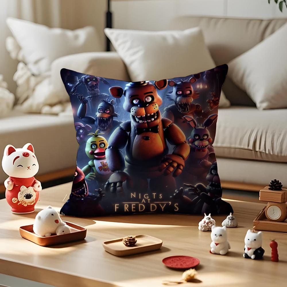Movie Five N-Nights At F-Freddys2 Cushion Cover Anti-dustmite Pillowcase Invisible Zipper Silky Short Plush Sofa Cushion Cover