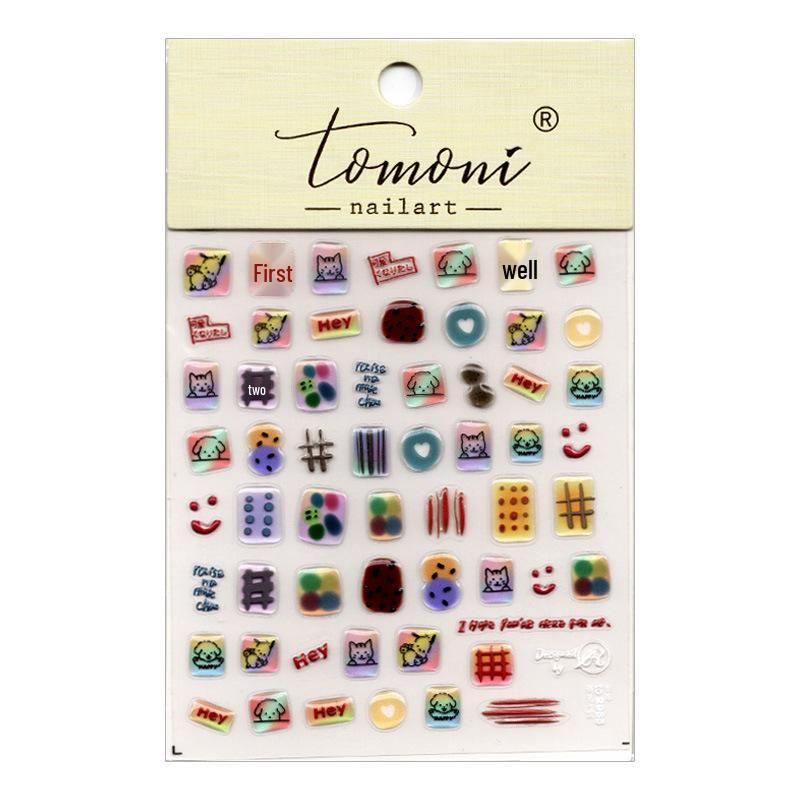 

Smiling Jelly Nebula Wish Cartoon Embossed Nail Stickers