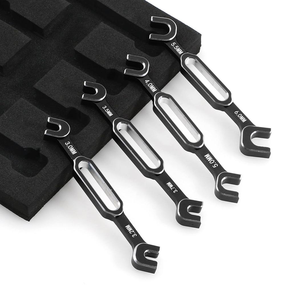 Aamuum Wrench Adjustment Push Rod Wrench Turnbuckle Nut Ball End Joint Remover Tool for RC Car Replacement Parts 3/3.2/3.5/3.7/4/5/5/5.5/6mm-Black