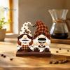Coffee Bar Shelf Decor Table Ornament, Wooden Theme Stand with Stable Decorative Signs Base, Retro Farmhouse Tray for Kitchen Station Countertop