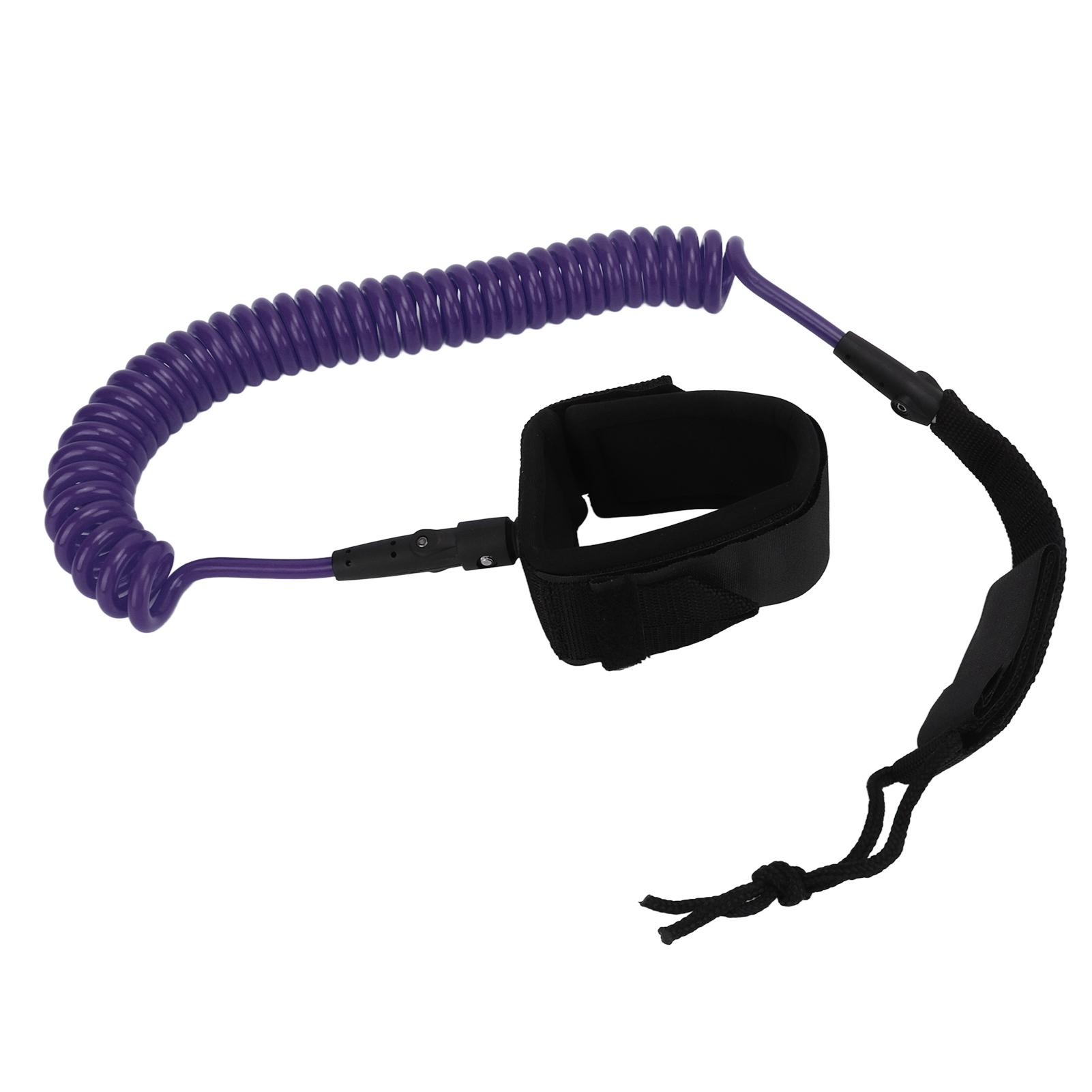 

7 мм 10 футов Серфинговая ножная веревка Регулируемый эластичный ТПУ ремешок для ноги серфборда Лиш для паддлборда Фиолетовый