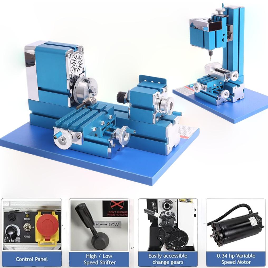 High-Performance Mini Metal Lathe, Soft Metalworking Diy Model Making, 36W