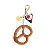 Realistic Chocolate Pretzel Bread Coin Purse Keychain Accessory Bag Pendant For Fashionable Adults And Students