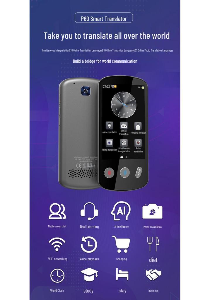 Portable AI Translator: Real-Time, Accurate, Offline & Simultaneous Interpretation