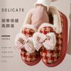 Cotton slippers new autumn and winter cotton shoes velvet warm soft-soled shoes Japanese bow cotton shoes