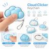 Lightweight Stress Reliever Toy Dual Color Key Accessory Cloud Clicker Keychain  Stress Relief