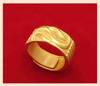 Gold Shop Same 9999 24K Real Gold Men'S Gold Ring With Adjustable Opening, Wave Pattern Gift, Beautiful Jewelry