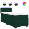 Box Spring Bed with Mattress Dark Green 90 x 190 cm Velvet