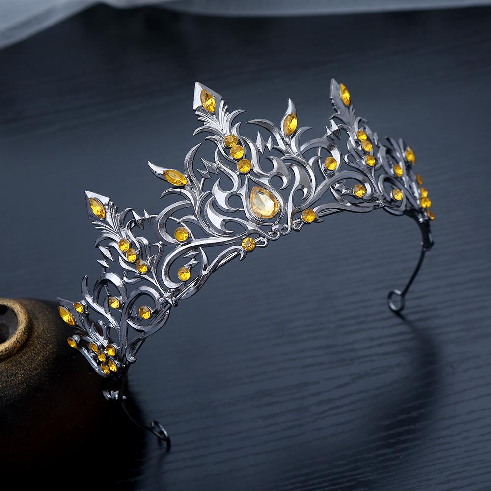 1pc Gothic Gemstones Hair Crown Intricate Medieval Fantasy Design Perfect Cosplay Renaissance Enchanting Special Occasions