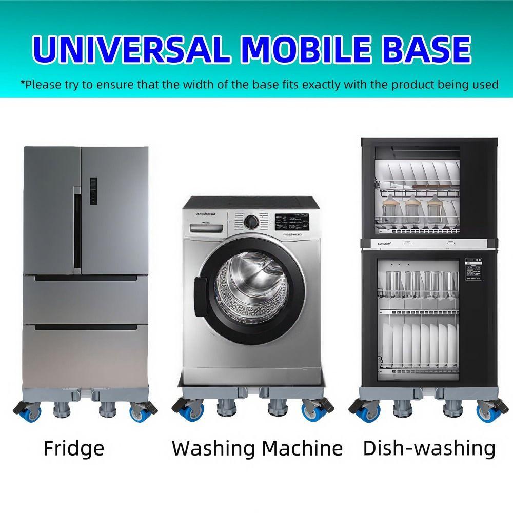 4 Locking Wheels Washer Stand with 4 Strong Feet Strong Feet Supports Mini Fridge Holder Universal