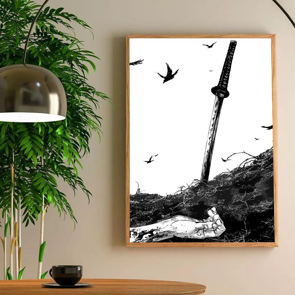 1 stück Japanischen Anime Manga Miyamoto Musashi Vagabond Bushido Krieger HD Poster Home Room Bar Cafe Decor Kunst Wandmalerei bild