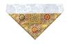 Kyoto Butsudan Hayashi Buddhist Altar Accessories, Triangular Altar Cloth, Tsumuri (Sewn), Floral Pattern, 50s (31.5cm Wide X 20.5cm Long), Jodo