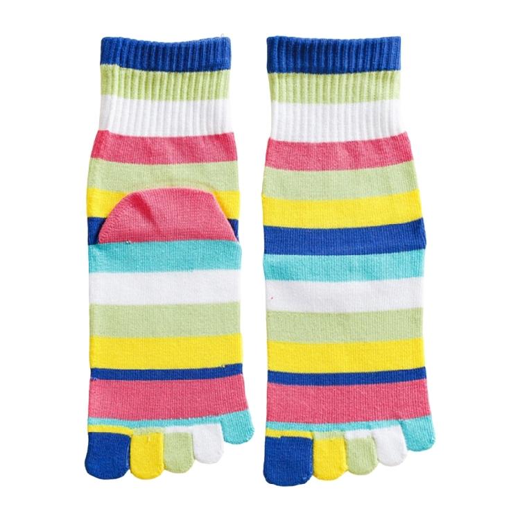 Calzini da Donna a Dita Calzini a Tubo Medio per Dita Calzini a Strisce Colorate per Bambine Calzini con Dita Separate per Corsa Atletica