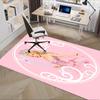 Princess, Magic Wand Pattern Polyester Office Carpet Chair Mats, Home Decor Dormitory Floor Protector with Anti-Skid Backing, Large Area Cov