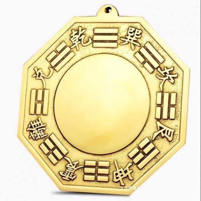 All-Copper Bagua Mirror: Convex, Concave & Taiji for Entryways & Road-Facing Doors