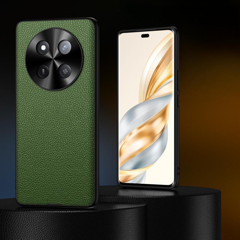 Suitable for Honor X60pro Phone Case with Litchi Pattern, HONOR Hardware Lens Shockproof Full Package X50 Business Leather Case