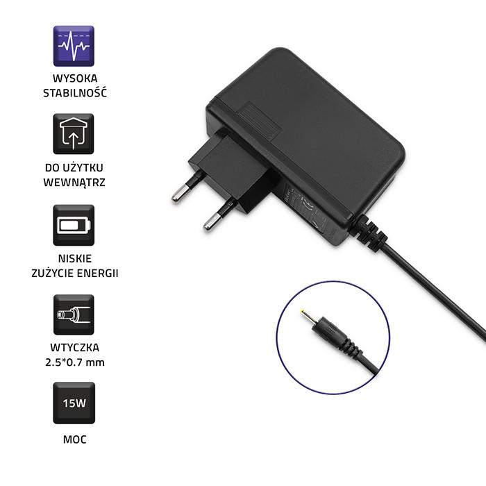 Qoltec Netzladegerät 15W | 5V | 3A | 2.5*0.7