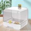 Bird Bath For Cage Pull-out Pet Bird Feeder 2 In 1 Transparent Bathtub Quick Cleaning Feeder For Yard Outdoors Deck Indoor