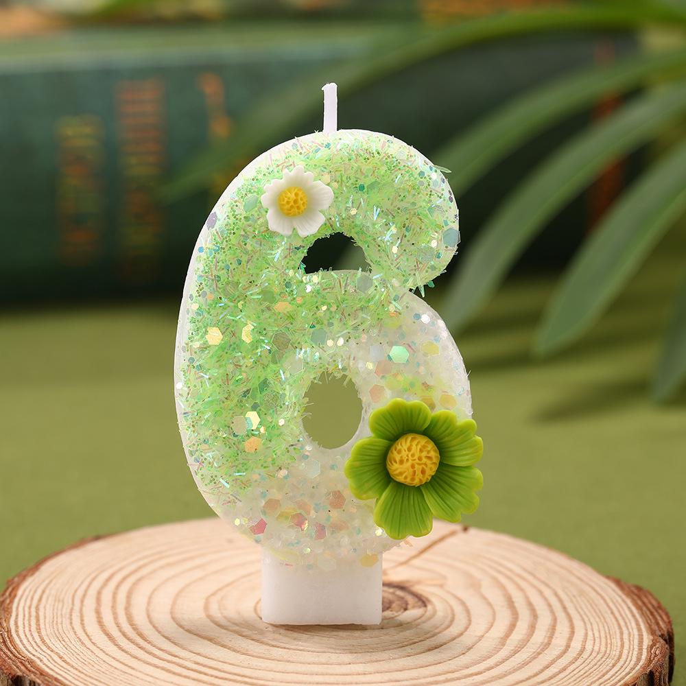 Forest Daisy Number Candles - First Birthday Cake Decorations