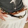 Pu Leather Rivet Waist Belt American Style Women's Jeans Belt Adjustable Y2k Thin Belt  Spicy Girls