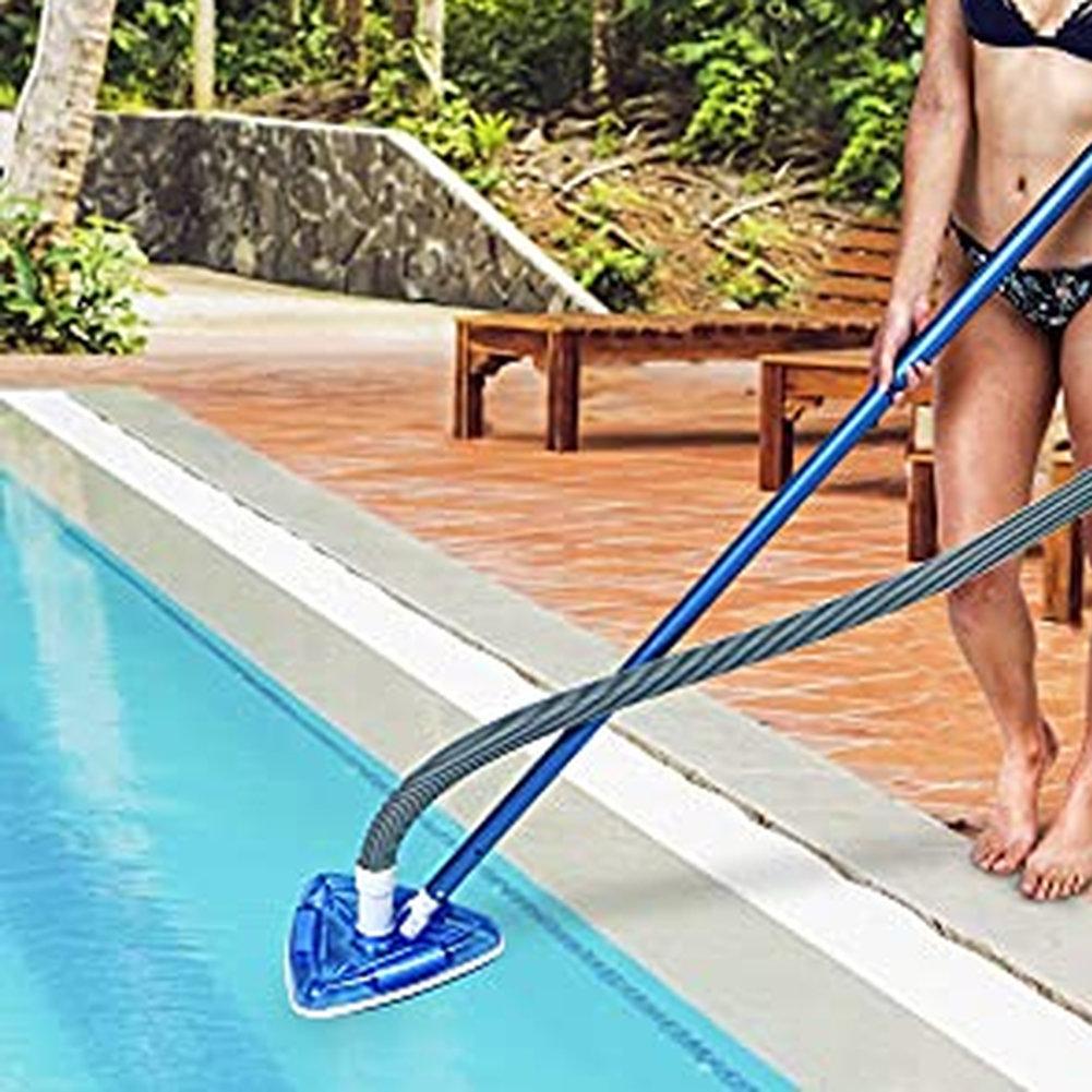 Pool Vacuum Head with Triangular Geometry for Enhanced Suction - Transparent Plastic 29x10cm Blue for Vinyl Pools China Mainland