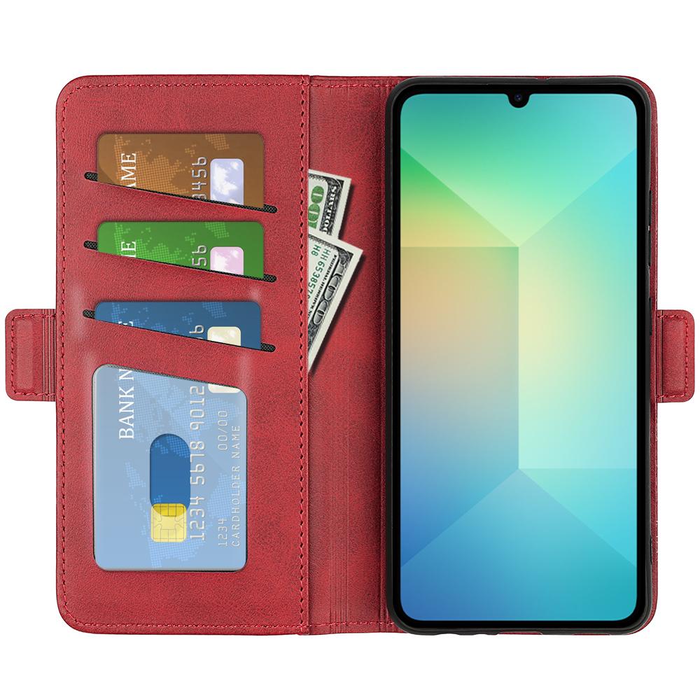 For Samsung Galaxy A06 5G Case Calf Texture Leather Wallet Phone Cover
