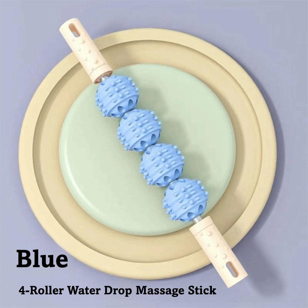 4 Ball Roller Massage Roller Wolf Tooth Texture Portable Muscles Massage Stick Lightweight Fascia Massage Leg Massage Stick