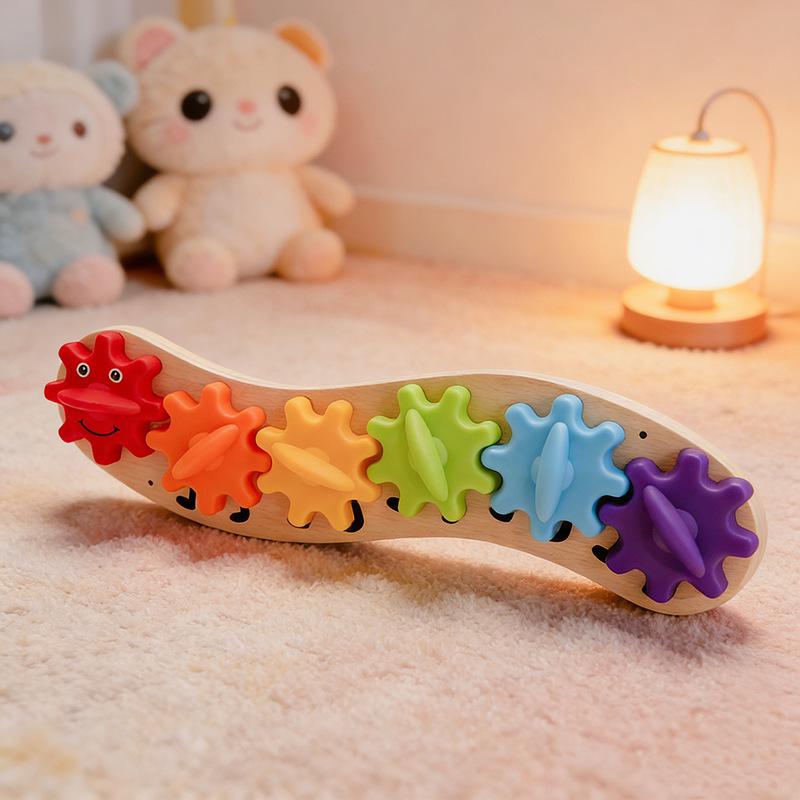 Busy DIY Wooden Colorful Caterpillar Activity Board for Kindergarten Teaching Aids