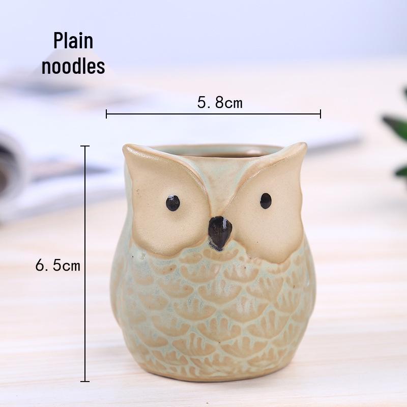 Japan-Korea Cartoon Owl Succulent Ceramic Flower Pot for Home and Garden