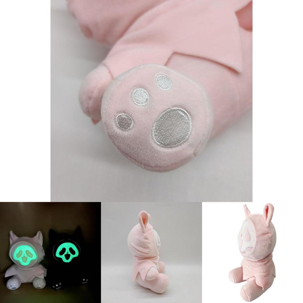 Ghostcat Face Qc Hell Death Plush Toy Halloween Night Light Doll