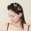 Korean Luxury Rhinestone Butterfly Headband for Women: 2025 Small Face Design with Tooth Comb Hair Clip
