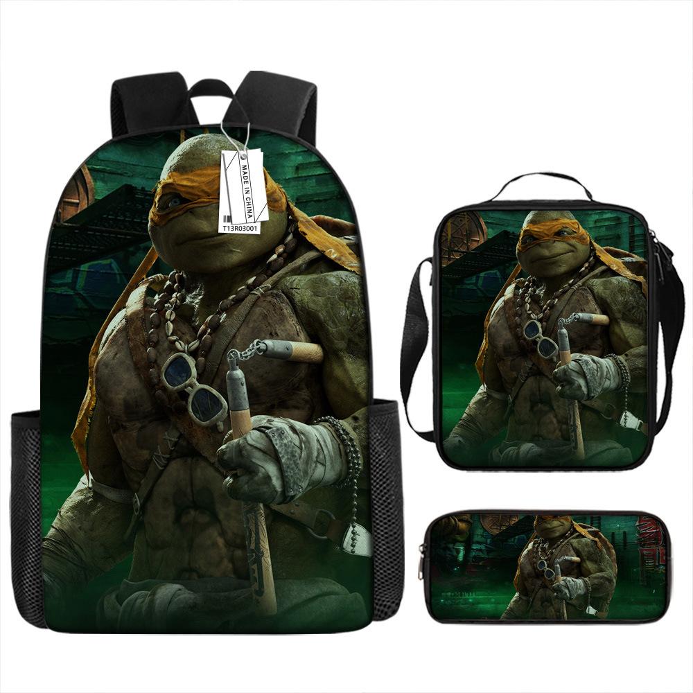 Teenage Mutant Ninja Turtles Children'S School Bag Elementary School Student Cartoon Breathable Backpack Cute Burden Reduction Cool Printed Backpack