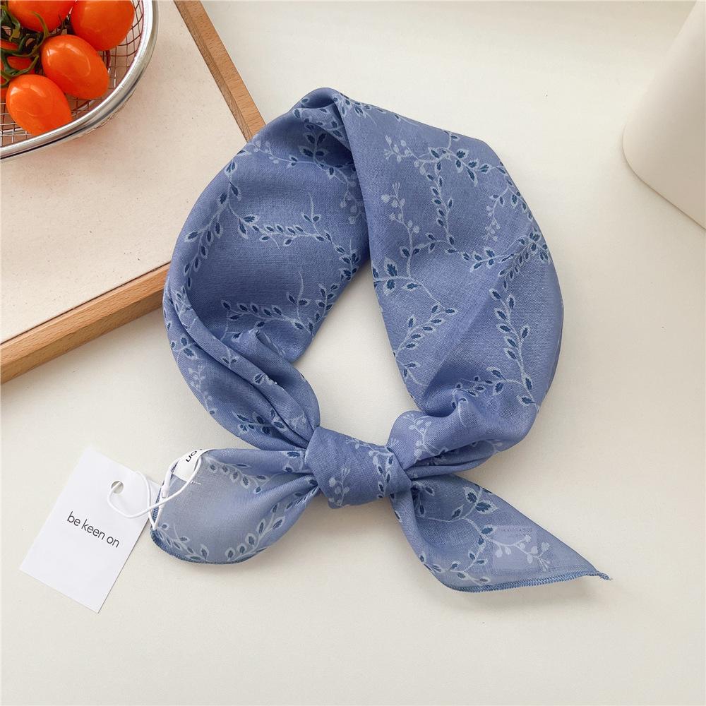 55 Polka Dot Silk Scarf: Spring Summer Korean Fashion Headscarf & Decorative Hairband for Women