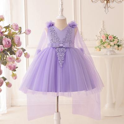 Wedding Flower Girls Dress Toddler Baptism 1st Birthday Dress Baby Girl Clothes Princess Wedding Lace Party Kids Costume AL6023