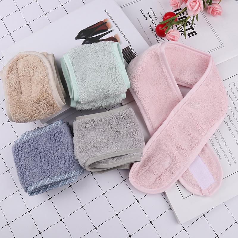 Adjustable Facial Hairband Makeup Head Band Toweling Hair Wrap Shower Cap Towel