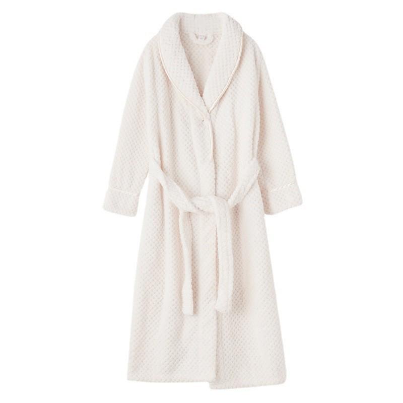 Women's & Men's Extended Length Winter Plush Flannel Bathrobe & Pajamas Set