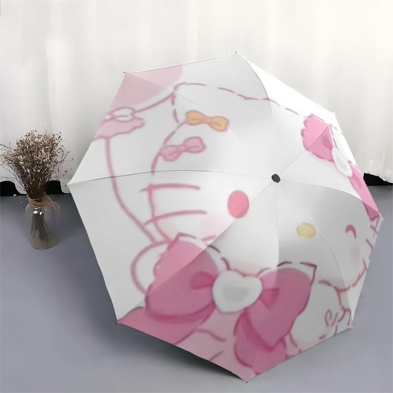 1pc Hello Kitty Automatic Opening/Closing Umbrella with Foldable Design, 8-Bone Iron Frame, Outdoor Use, Perfect Gift for Fans, Travelers, Daily Use,