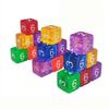 Transparent Dice 16Mm With Numbers Ideal Gift For Classroom Math Teaching Party Games Family Fun Educational Toys Kids Adults