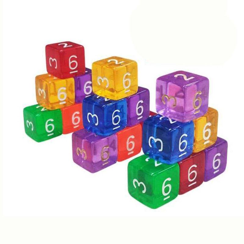 Transparent Dice 16Mm With Numbers Ideal Gift For Classroom Math Teaching Party Games Family Fun Educational Toys Kids Adults
