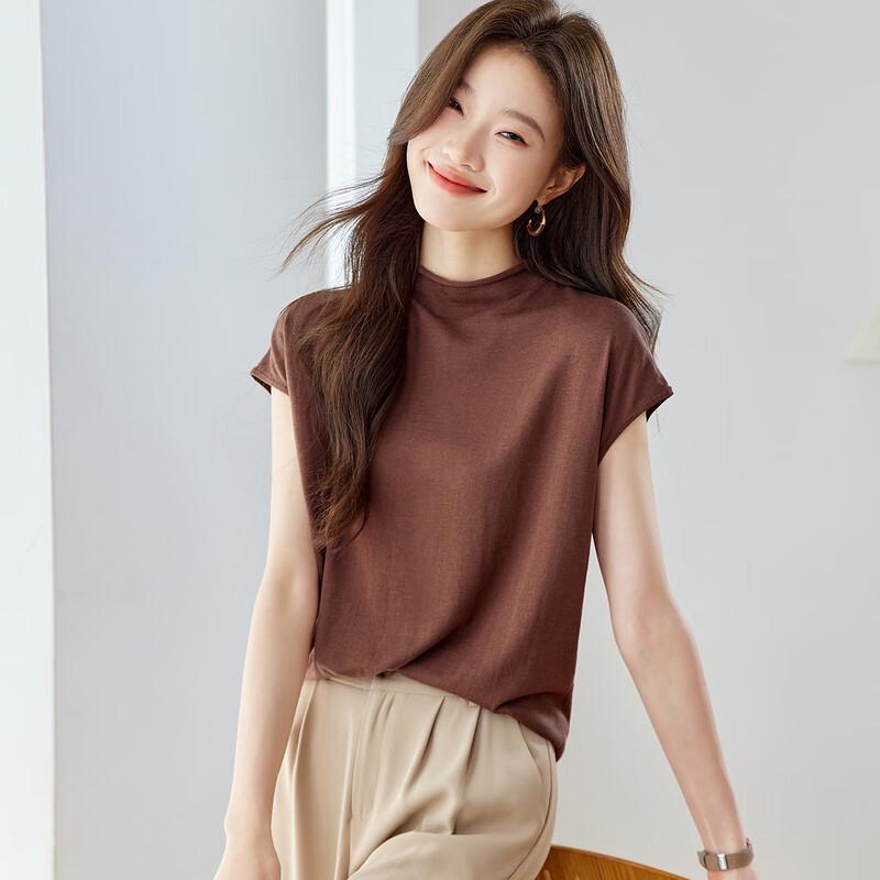 

Srcr Women s Minimalist Silk Blend Short Sleeve T-Shirt L