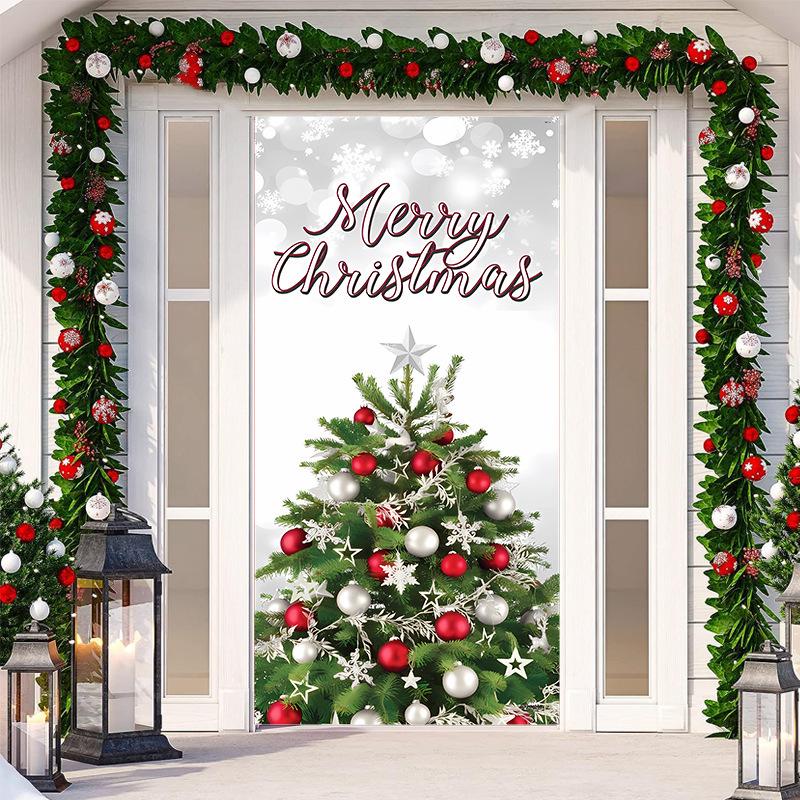 Christmas Door Tapestry: Hanging Cloth Decoration for Festivals & Parties