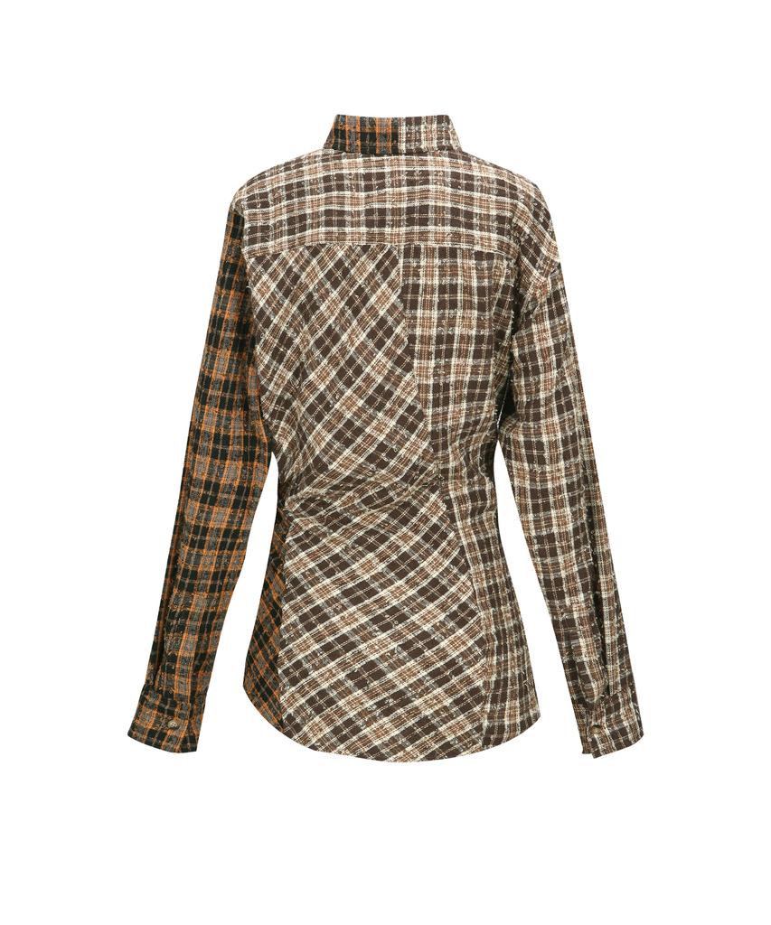 ADSB ANDERSSON BELL Twist Check Shirts Atb1361W(Brown)