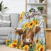 Sunflower Heights Cattle Digitalprinted Polyester Bedroom Velvet Flannel Soft Sofa Cover Blanket Fleece Soft Sofa Cover