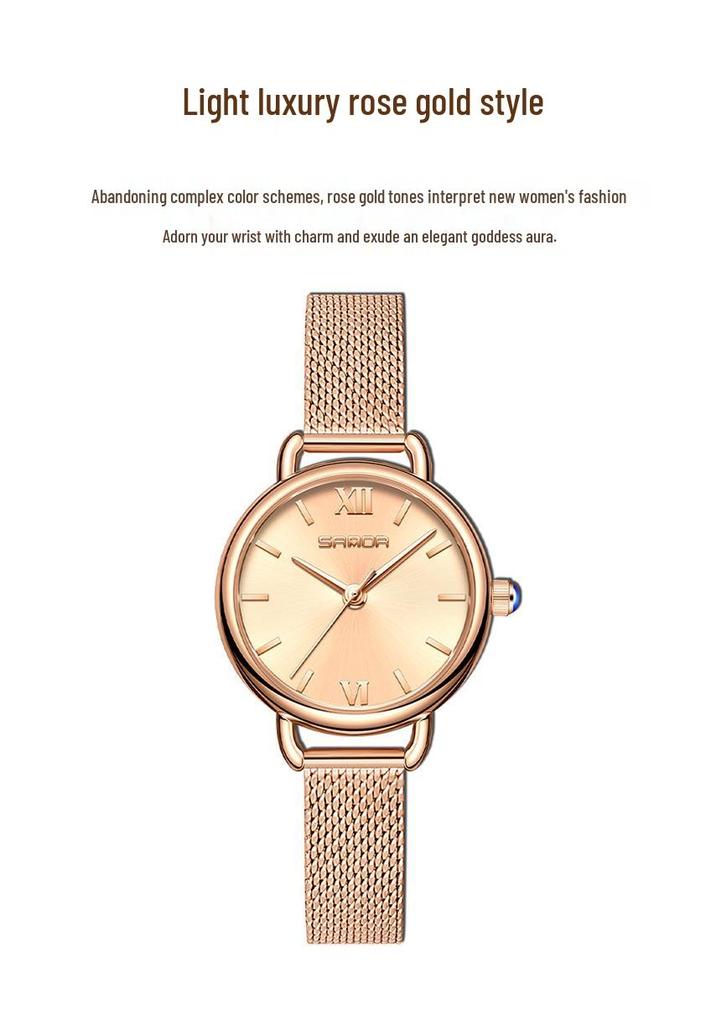 Sanda Women's Retro Roman Numeral Quartz Watch - Fashionable, Simple, and Waterproof
