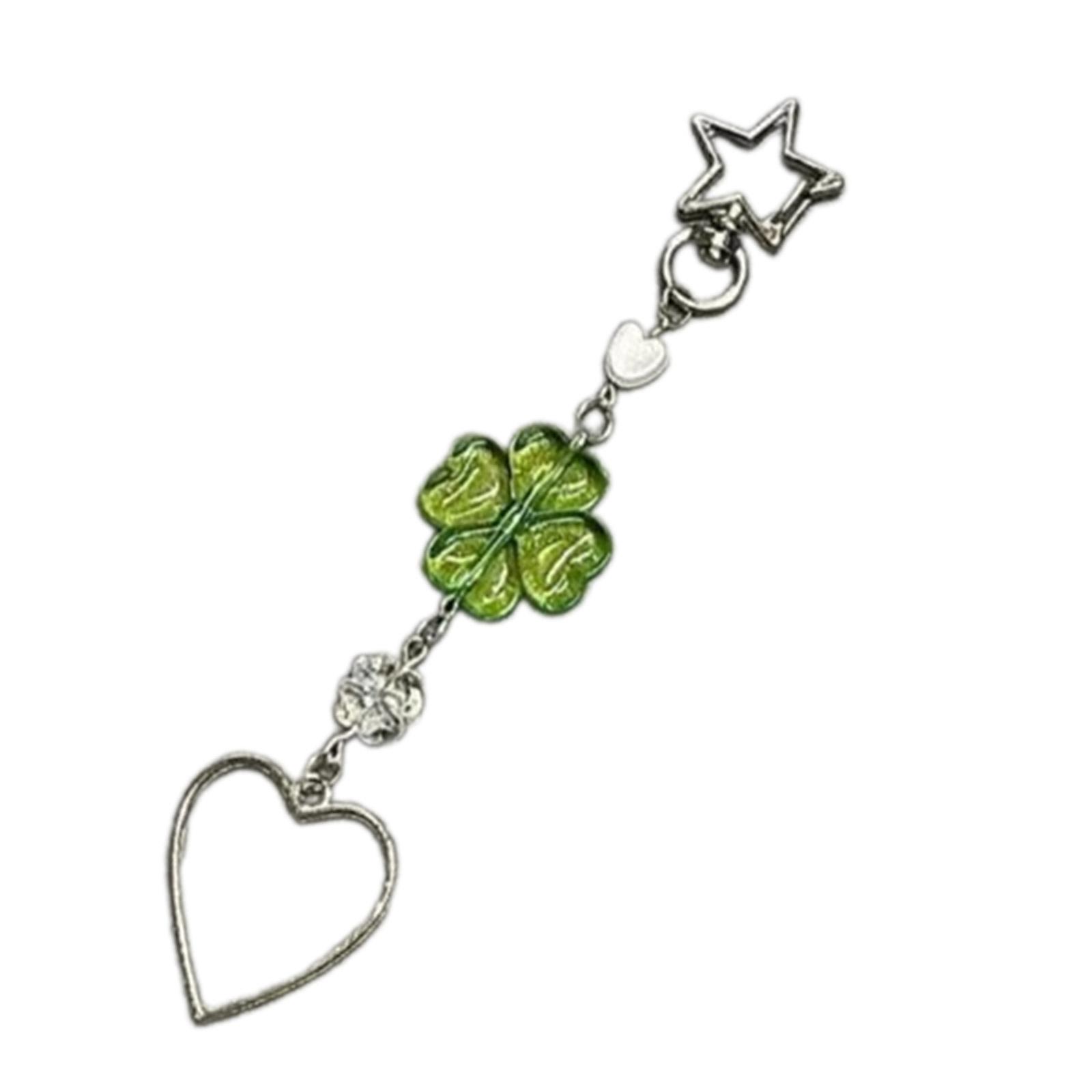 

Милый брелок с бисером в форме сердца, бант, четыре листа клевера, подвеска для телефона, сумка, стильный аксессуар для любителей моды 14