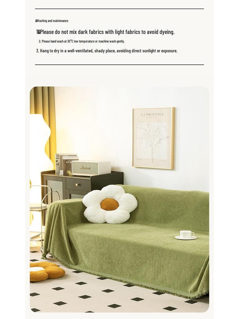 Modern Minimalist Chenille Herringbone Sofa Cover, Four Seasons Non-Slip Blanket