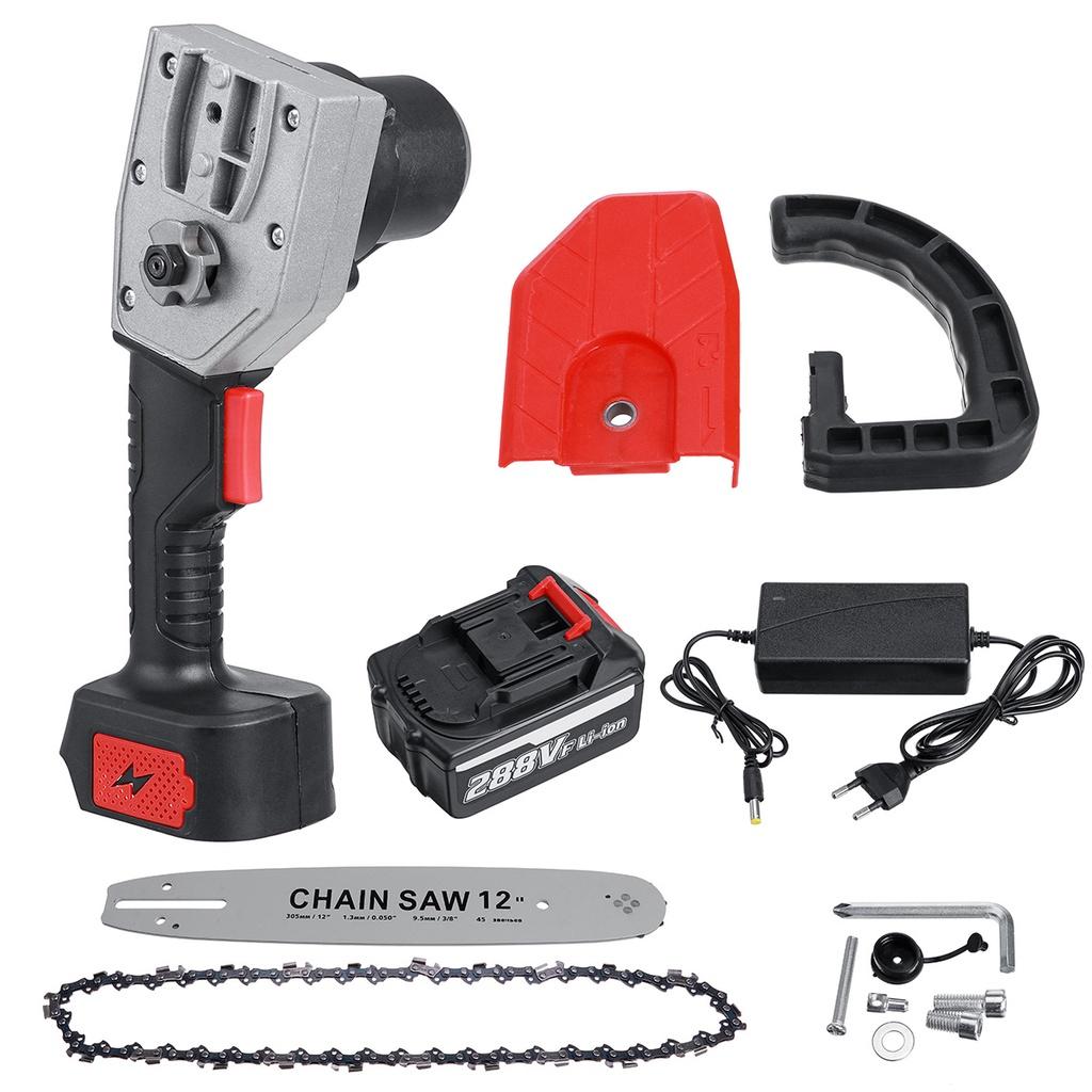 12 Inches Electric Saw Chainsaw with 2x15000mAh Battery Brushless Motor Rechargeable Wood Cutter For Battery 288VF