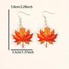 Cross-border New Autumn Maple Leaf Earrings, Flat Acrylic, Thanksgiving Atmosphere In Europe and America, Leaf Earrings Jewelry
