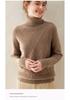 Cashmere Women's High-Neck Diamond Pattern Knit Sweater - Thickened Base Layer for Autumn/Winter Fashion